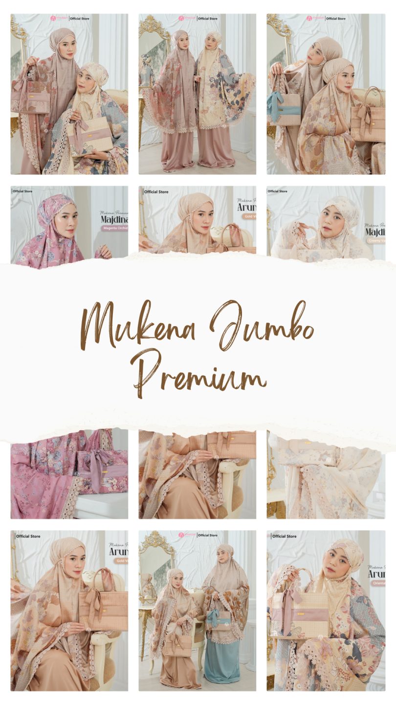 Mukena Dewasa Jumbo Premium Silk Renda Mewah